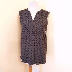 Jessica‎ Sleeveless Top olive green and black size Medium